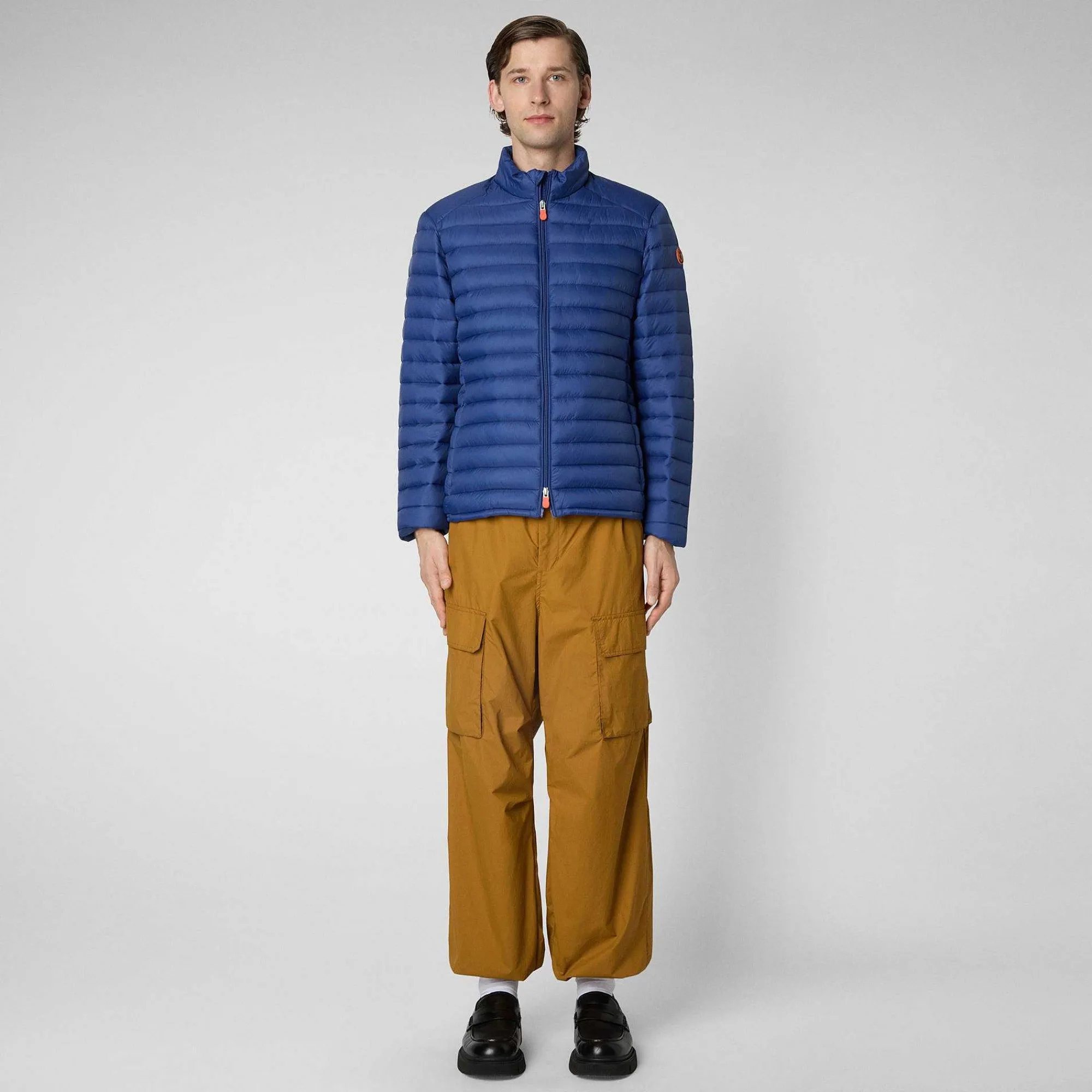 Menn Save The Duck Man'S Animal Free Puffer Jacket Alexander I Eclipse Blue