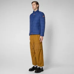 Menn Save The Duck Man'S Animal Free Puffer Jacket Alexander I Eclipse Blue