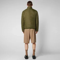 Menn Save The Duck Man'S Animal Free Puffer Jacket Alexander In Dusty Olive