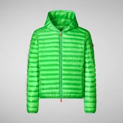 Menn Save The Duck Man'S Animal Free Puffer Jacket Helios In Fluo Green