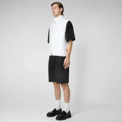 Menn Save The Duck Man'S Vattert Gilet Adam I Hvitt