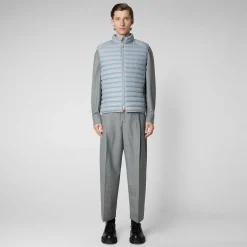 Menn Save The Duck Man'S Vattert Gilet Adam I Regngra