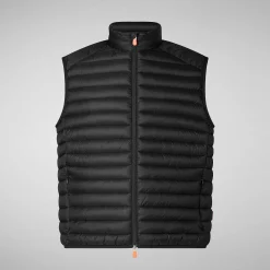 Menn Save The Duck Man'S Vattert Gilet Adam I Svart