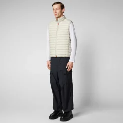 Menn Save The Duck Man'S Vattert Gilet Adam I Regntung Beige