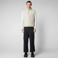 Menn Save The Duck Man'S Vattert Gilet Adam I Regntung Beige