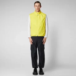 Menn Save The Duck Man'S Vest Mars I Starlight Yellow