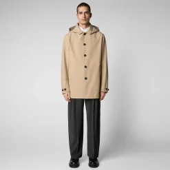 Menn Save The Duck Regnfrakk For Menn Benjamin I Stardust Beige