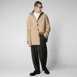 Menn Save The Duck Regnfrakk For Menn Benjamin I Stardust Beige