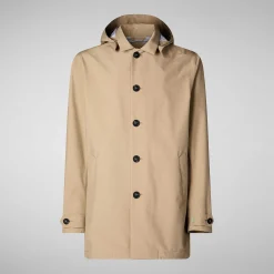 Menn Save The Duck Regnfrakk For Menn Benjamin I Stardust Beige
