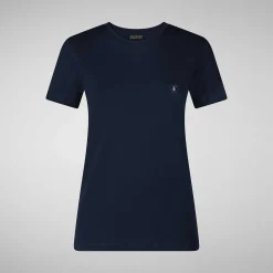 Kvinner Save The Duck T-Skjorte For Kvinner Annabeth I Marineblatt