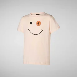 Gutt Save The Duck Unisex Asa T-Skjorte For Barn I Blek Rosa