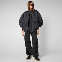 Kvinner Save The Duck Unisex Bomberjakke Ciara I Svart