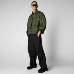 Kvinner Save The Duck Unisex Bomberjakke Ciara I Stovet Oliven