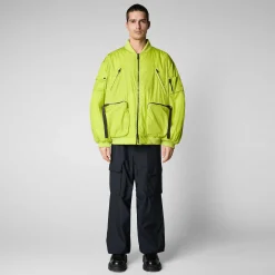 Kvinner Save The Duck Unisex Bomberjakke Usher In Lichen Green