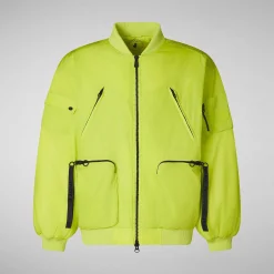 Kvinner Save The Duck Unisex Bomberjakke Usher In Lichen Green