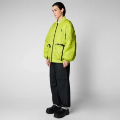 Kvinner Save The Duck Unisex Bomberjakke Usher In Lichen Green
