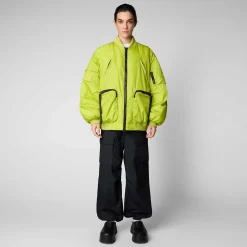 Kvinner Save The Duck Unisex Bomberjakke Usher In Lichen Green