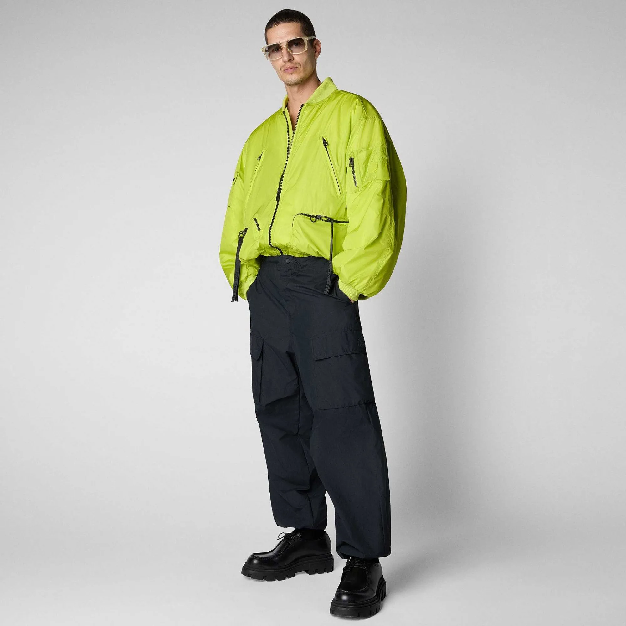Kvinner Save The Duck Unisex Bomberjakke Usher In Lichen Green