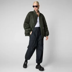 Kvinner Save The Duck Unisex Bomberjakke Usher I Furugronn