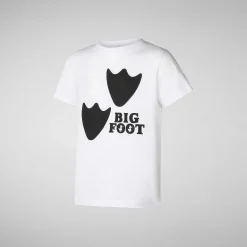 Gutt Save The Duck Unisex Boone T-Skjorte For Barn I Hvit