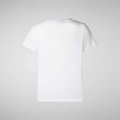 Gutt Save The Duck Unisex Boone T-Skjorte For Barn I Hvit