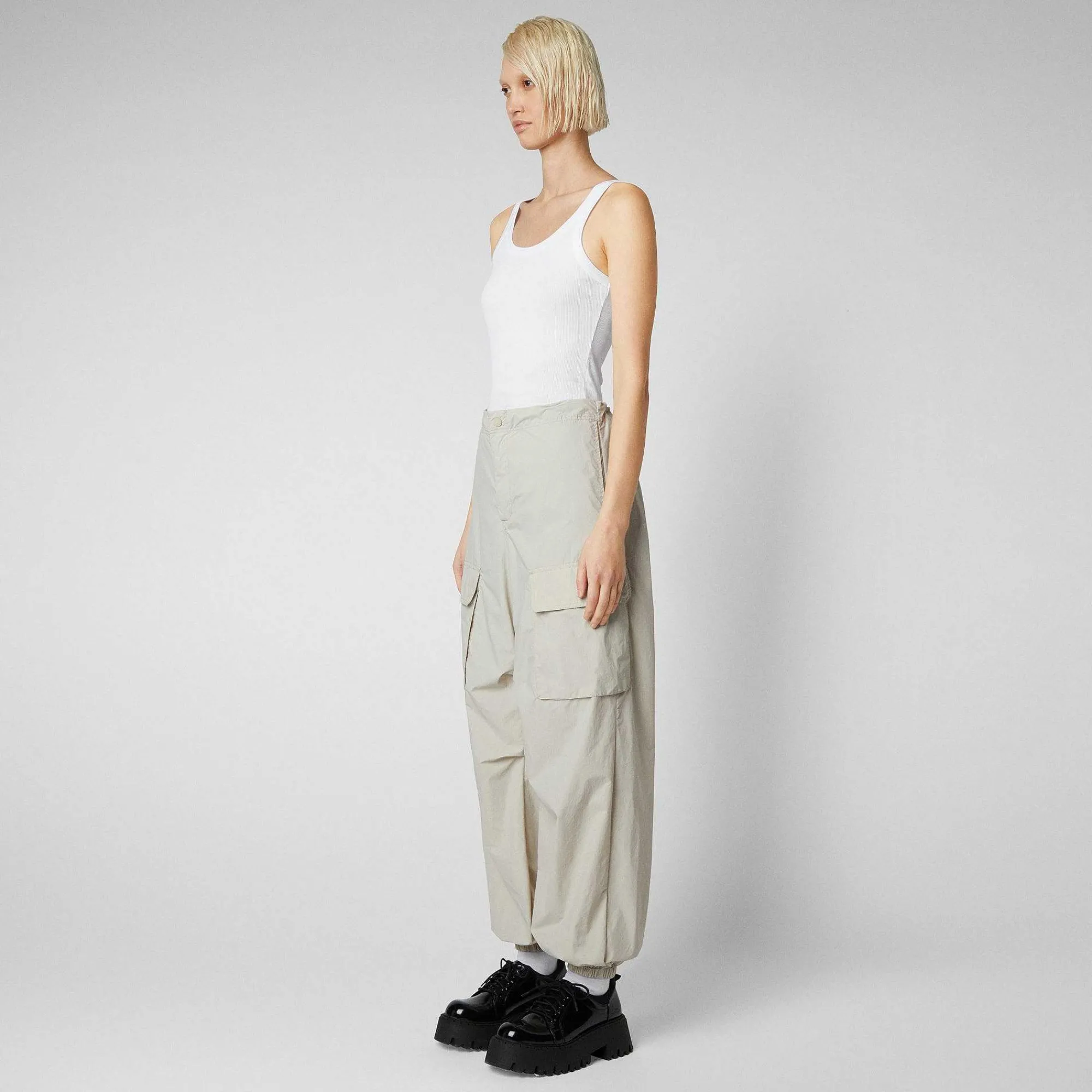 Kvinner Save The Duck Unisex Bukse Tru In Rainy Beige