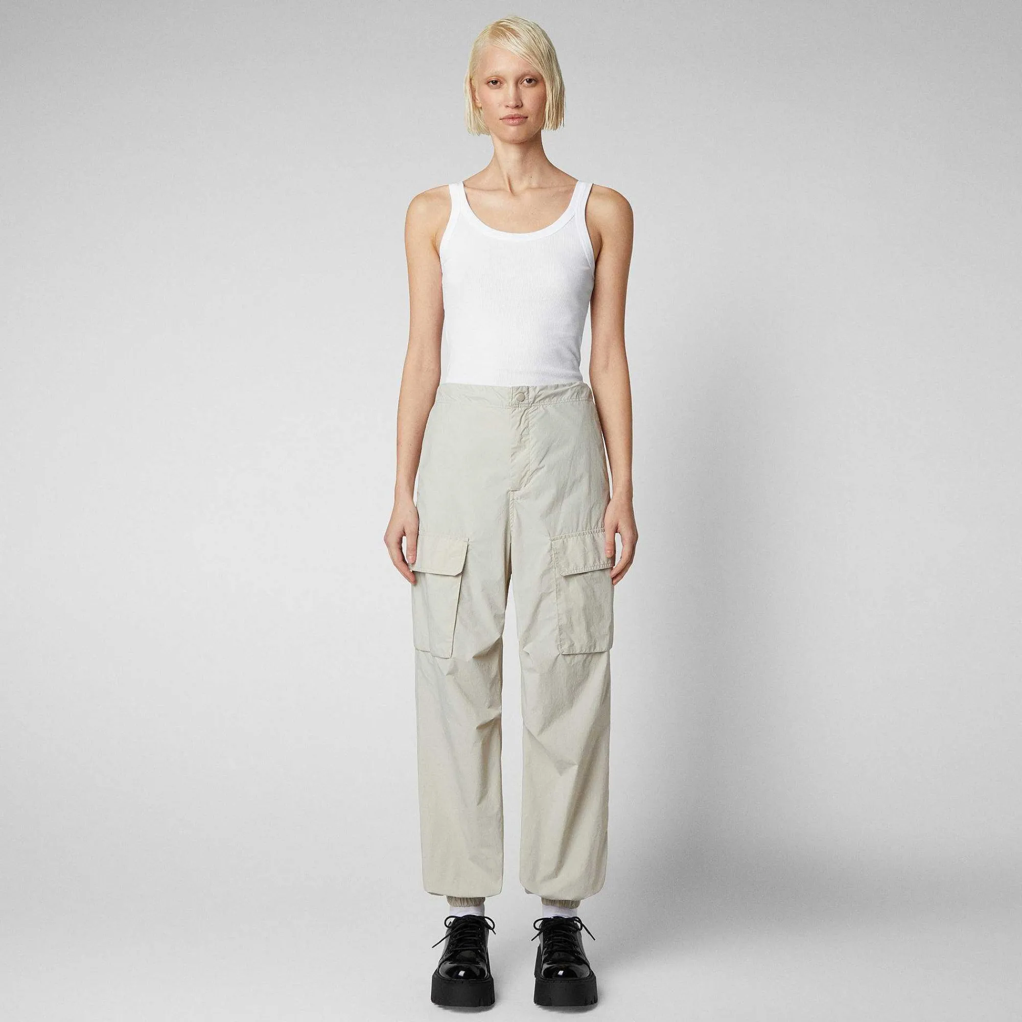 Kvinner Save The Duck Unisex Bukse Tru In Rainy Beige