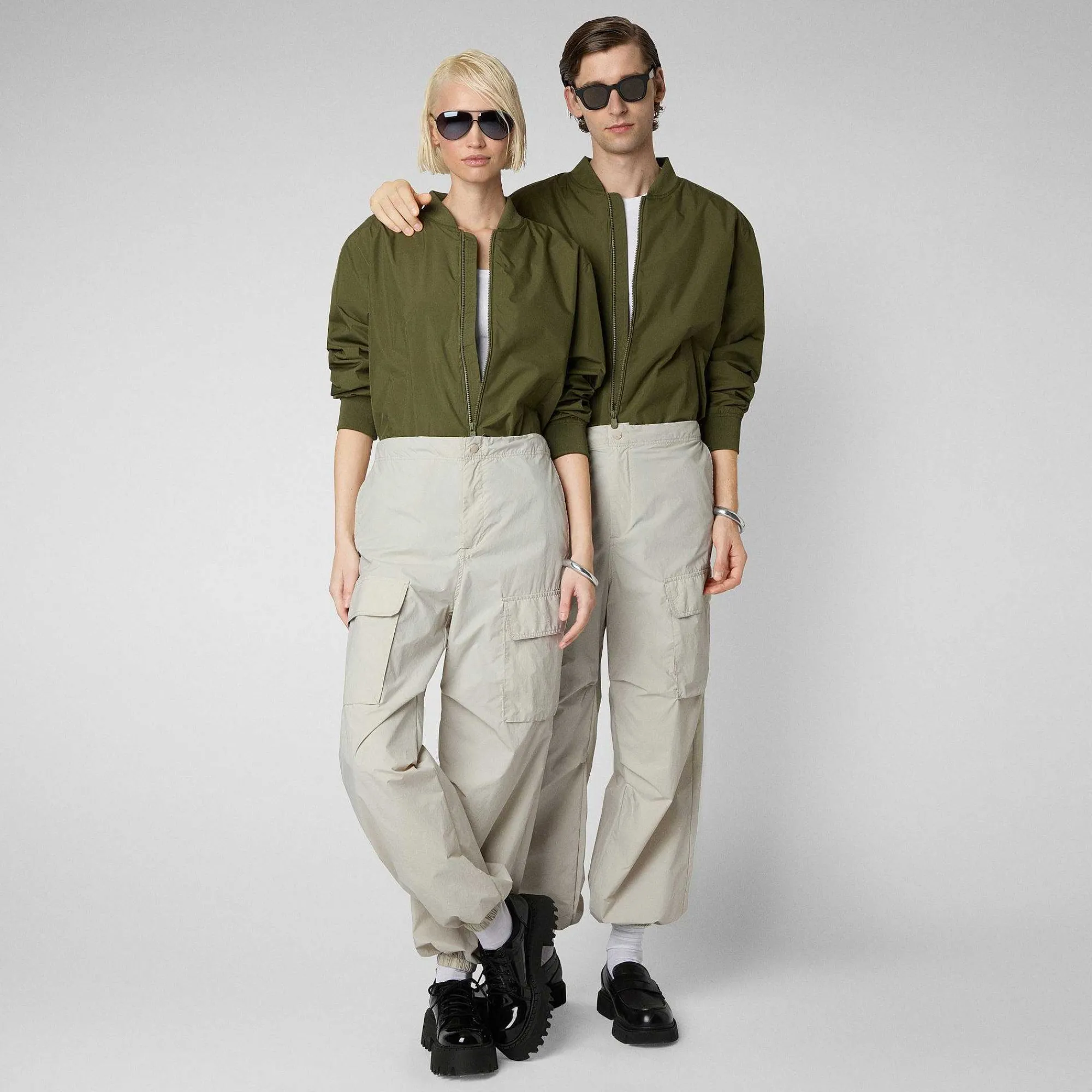 Kvinner Save The Duck Unisex Bukse Tru In Rainy Beige