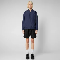Kvinner Save The Duck Unisex Jakke Olen I Marinebla