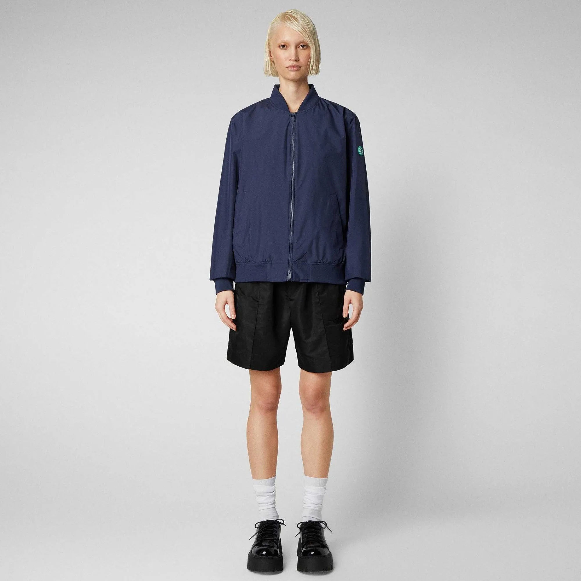Kvinner Save The Duck Unisex Jakke Olen I Marinebla