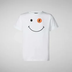 Gutt Save The Duck Unisex T-Skjorte For Barn Asa I Hvit