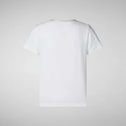Gutt Save The Duck Unisex T-Skjorte For Barn Asa I Hvit