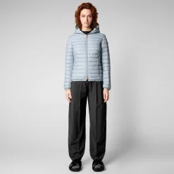Kvinner Save The Duck Woman'S Animal Free Puffer Jacket Daisy In Rain Grey