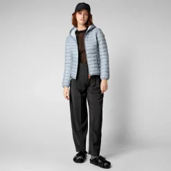 Kvinner Save The Duck Woman'S Animal Free Puffer Jacket Daisy In Rain Grey