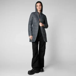 Kvinner Save The Duck Woman'S Animal Free Puffer Bryanna In Storm Grey
