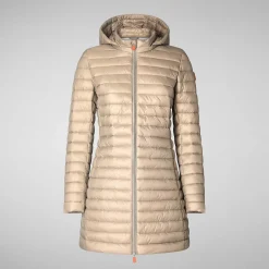 Kvinner Save The Duck Woman'S Animal Free Puffer Bryanna In Dune Beige