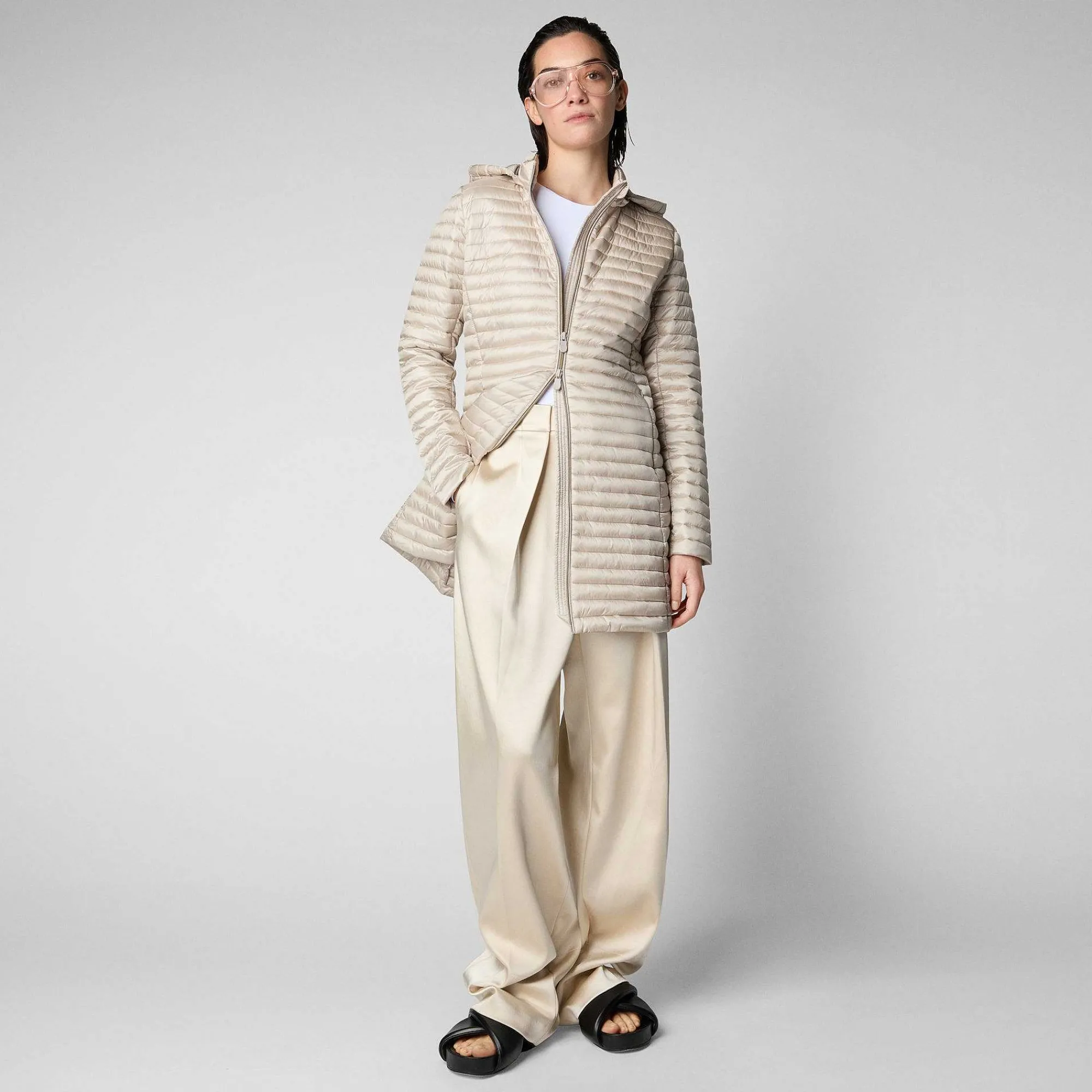 Kvinner Save The Duck Woman'S Animal Free Puffer Megs I Sandbeige