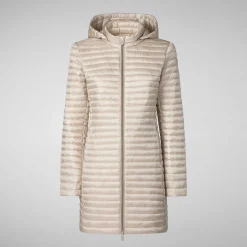 Kvinner Save The Duck Woman'S Animal Free Puffer Megs I Sandbeige