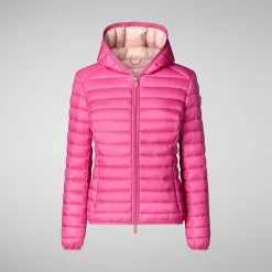 Kvinner Save The Duck Woman'S Animal Free Puffer Jacket Daisy In Gem Pink