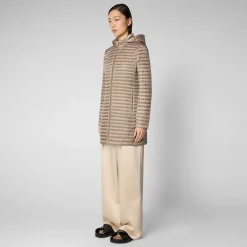 Kvinner Save The Duck Woman'S Animal Free Puffer Megs I Pearl Grey
