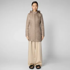 Kvinner Save The Duck Woman'S Animal Free Puffer Megs I Pearl Grey