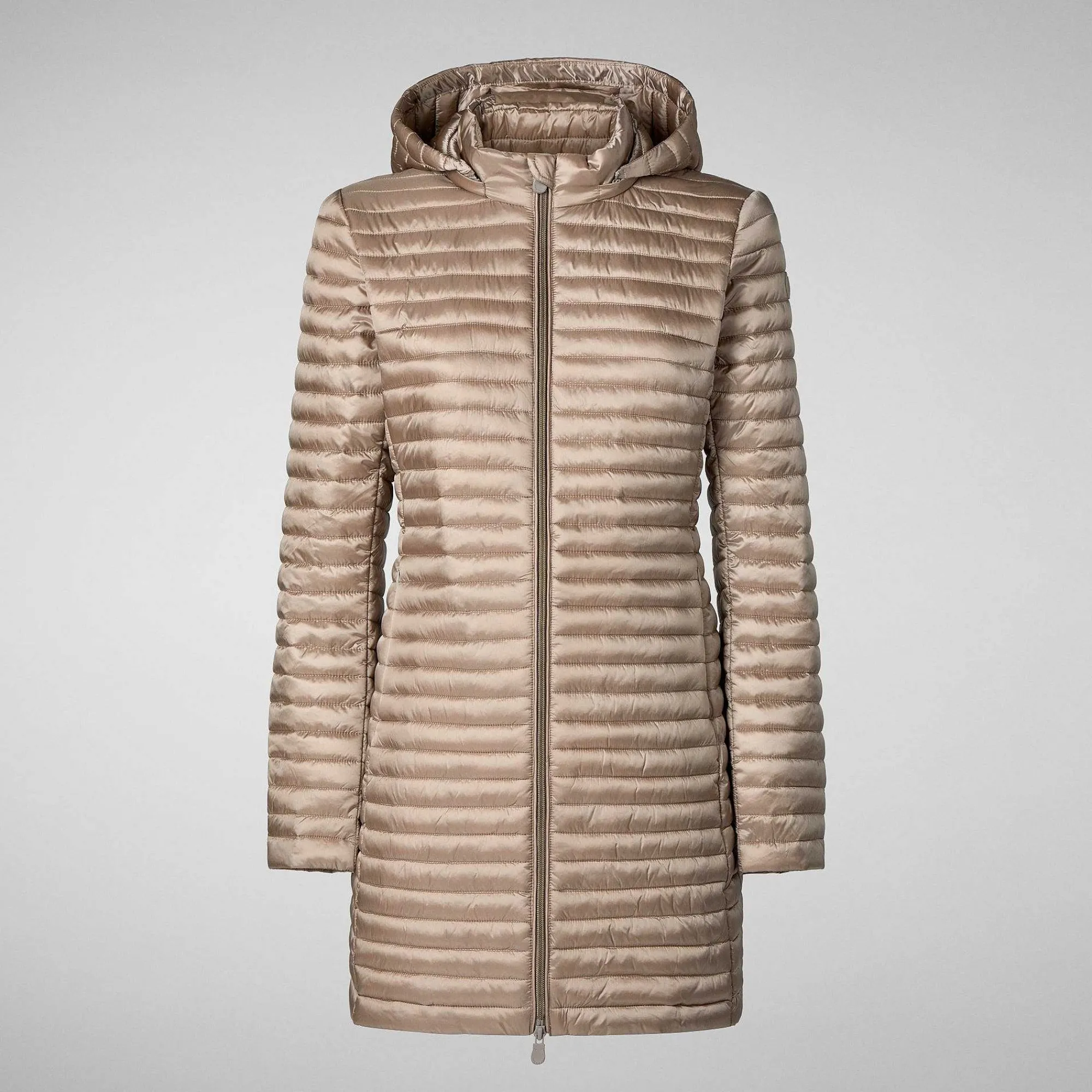 Kvinner Save The Duck Woman'S Animal Free Puffer Megs I Pearl Grey
