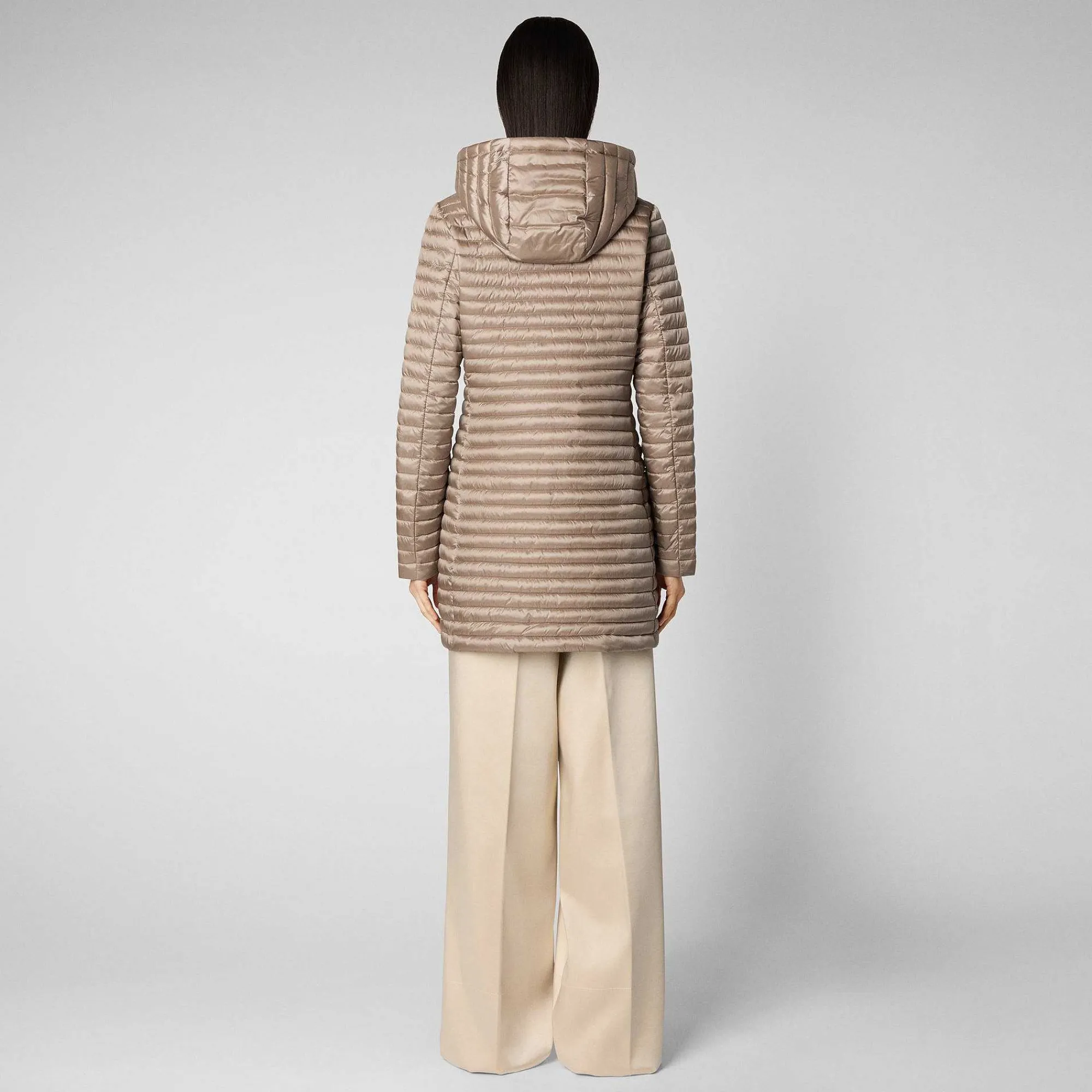 Kvinner Save The Duck Woman'S Animal Free Puffer Megs I Pearl Grey